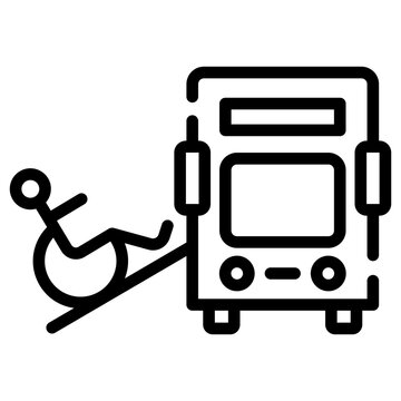 recommend clip art: A disability ramp line icon design 