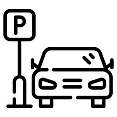 A car parking line editable icon