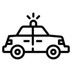 An icon of police car line vector