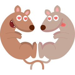 Dog love character cartoon icon png