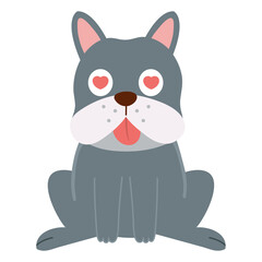 Dog love character cartoon icon png