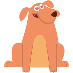 Dog love character cartoon icon png