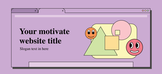 Aesthetic pastel color browser tab and website landing page with emot design
