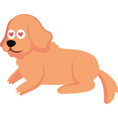 Dog love character cartoon icon png