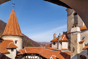 Tower of Dracula castle in Bran, Romania