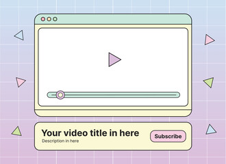 Aesthetic pastel video player retro template background