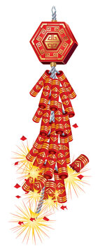 red firecrackers exploding, chinese new year clip art preview