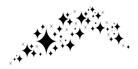 Set of sparkles star icons.Star icon.Bright firework.Light icon set.Flash,shine sparkle icon,glare,blink star.Black star icons isolated on white background