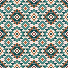 Native Aztec, Navajo seamless pattern. Tribal geometric print. Ethnic colorful design wallpaper, fabric, cover, textile, rug, blanket.