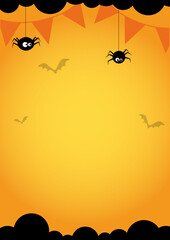 Orange background for a blank poster for Halloween