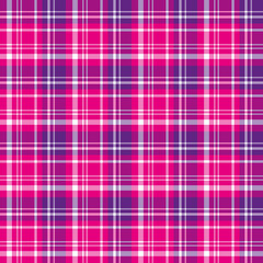 Seamless pattern in bright pink, violet and white colors for plaid, fabric, textile, clothes, tablecloth and other things. Vector image.