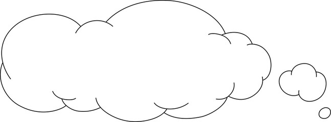 Thinking long bubble balloon message illustration