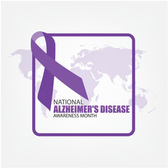 Vector National Alzheimer's Disease Awareness Month. Simple and elegant design