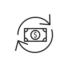 Fototapeta premium Dollar change arrows icon. isolated on white background. vector illustration