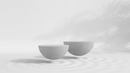 3D Render Podium Design for Product
Mockup scene for product display 
Naturalism with stone, concrete, and leaf shadow in the background