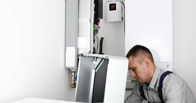 Repair of a gas boiler.