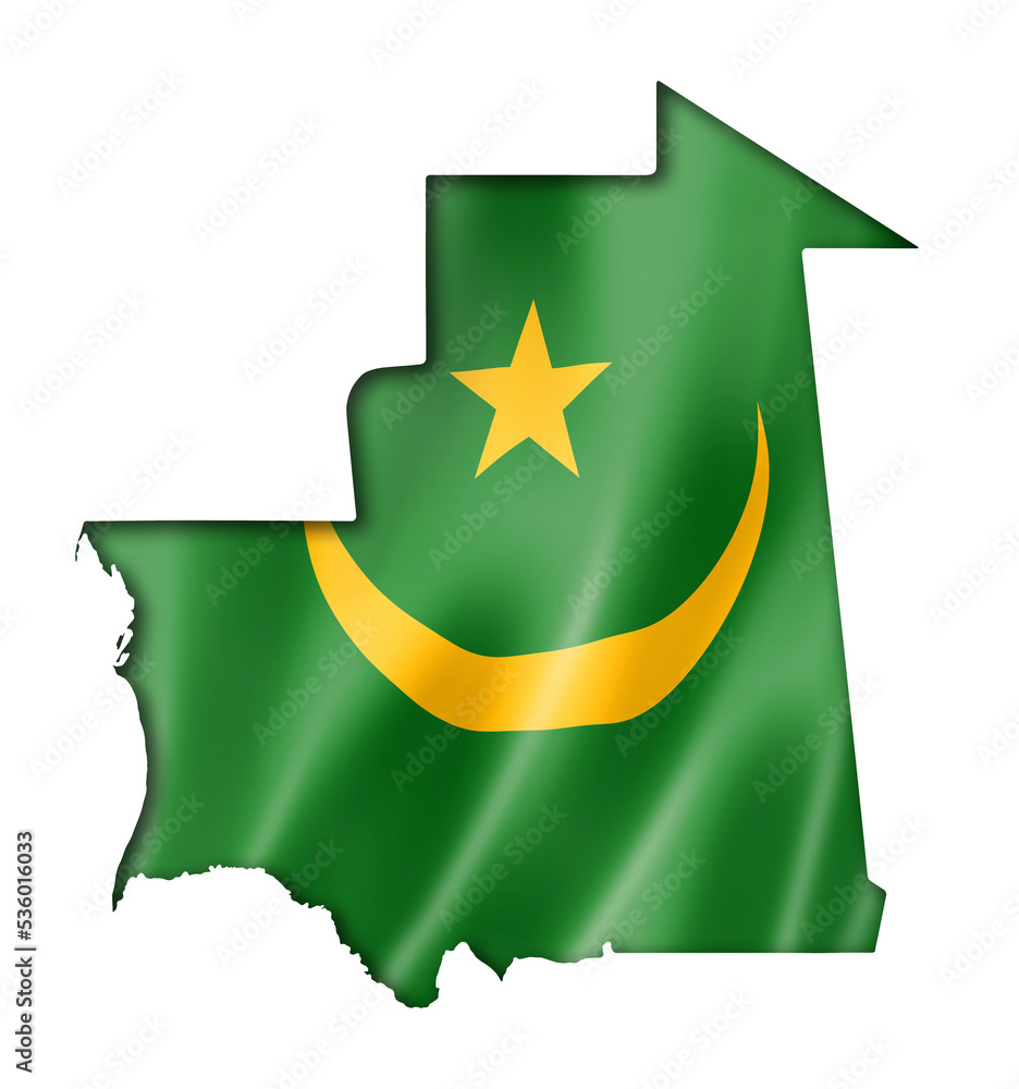 Wall mural mauritania flag map