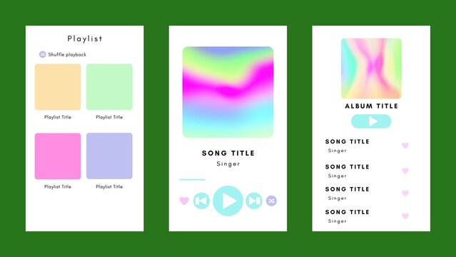 Display application charts for the most popular songs. Music playlist Template with green background	