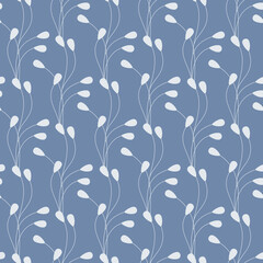 Seamless pattern vector. Abstract branches floral illustration. Flat leaves backdrop. Wallpaper, background, fabric, textile, print, wrapping paper or package design.