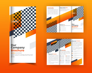Corporate business trifold brochure design template