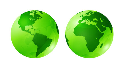 green glossy globes