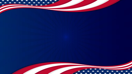 American flag simple blue background with copy space. perfect for american days, events, holidays