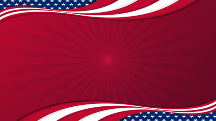 American flag simple red background with copy space. perfect for american days, events, holidays