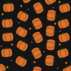 pattern black pumpkin orange halloween holiday in november