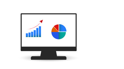 economic situation graph on computer screen.
economy idea concept.