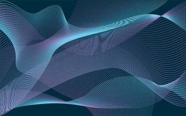 Dark Abstract background of fine lines in minimalist style with bright gradient. Vector design created using Blend Tool