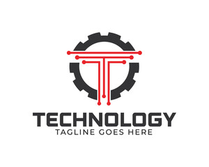 T Engineering Tech Logo Design, T tech logo vector, engineering logo vector, Technology logo