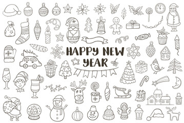 Christmas and New Year Doodles - 536019259