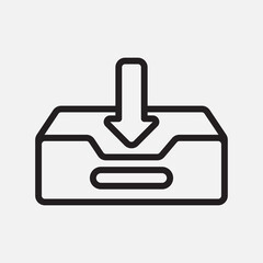 Inbox icon in line style about email, use for website mobile app presentation