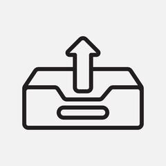 Outbox icon in line style about email, use for website mobile app presentation