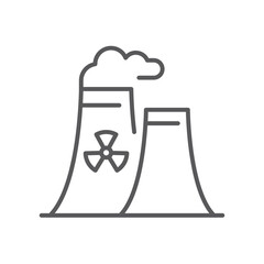 Nuclear power plant line icon. linear style sign for mobile concept and web design