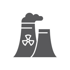 Nuclear power plant filled flat icon. linear style sign for mobile concept and web design