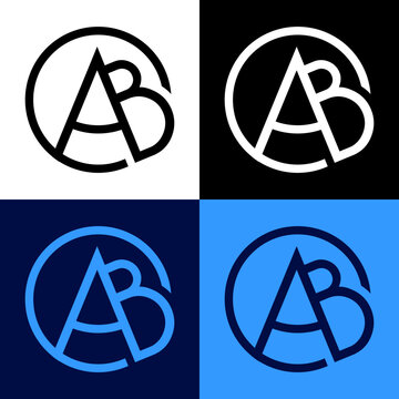 Letters A B, A B joint logo, CAB logo, C A B icon vector logo design with black, white, blue, colorful design. Vector abstract design.
