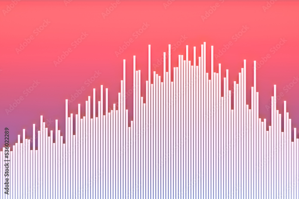 Poster 3d illustration of a pink abstract gradient background with lines. print from the waves. modern grap