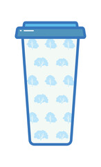 Winter elements of Zero-waste  tumbler illustration in vector, coffee shop 