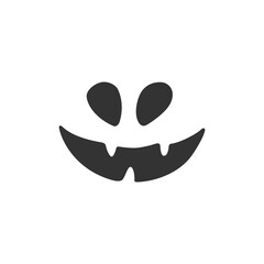 Funny Halloween pumpkin face with smile. Halloween decoration