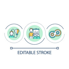 Instructor-led learning option loop concept icon. Training course with highly trained teacher abstract idea thin line illustration. Isolated outline drawing. Editable stroke. Arial font used