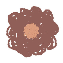 Flower Shapes Written By Chalks, Pastel Petals, Floral Art, Doodle Vector