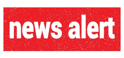 news alert text written on red stamp sign.