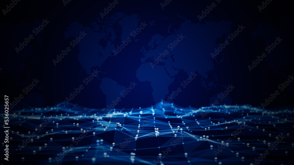 Aufkleber cloud computing technology data dark blue abstract background, 3d rendering, concept