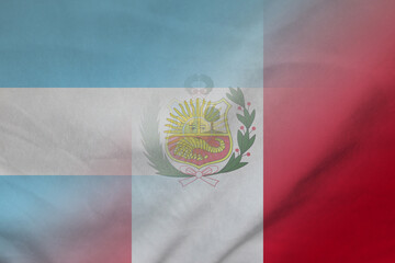 Argentina and Peru official flag international contract PER ARG