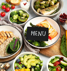 Healthy food assortment.