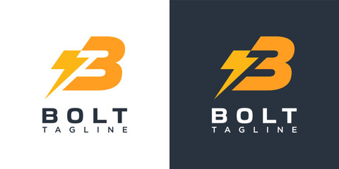 Letter B Bolt Logo © mupppid