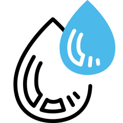 water drop flat line icon
