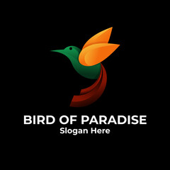 Obraz premium Bird Of Paradise Gradient Modern Logo Company Vector Template