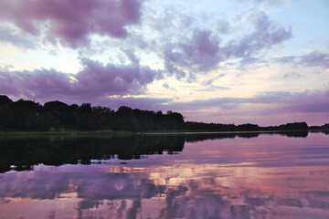 sunset over the lake